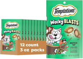 Temptations Wacky Blasts Cat Treats, Nautical 'Nip Flavor, 3 oz, 12 Pack | Salmon, shrimp & catnip flavor bits, crunchy outside/soft inside, under 2 cal per treat, 100% complete nutrition, resealable