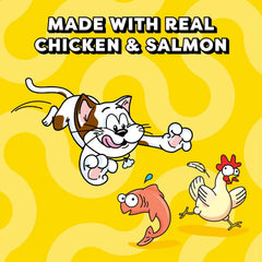 Temptations Lickable Spoons Wet Cat Treats, Chicken & Salmon, 8 ct, 12pk | 96 spoons total, mess-free, hand-feed or food topper, real chicken & salmon, vitamins, no fillers, dual-flavor per spoon