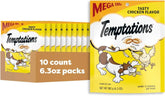 Temptations Classic Crunchy and Soft Cat Treats, Tasty Chicken, 6.3oz, 10pk | Under 2 calories per treat, 100% complete & balanced for adults, resealable stay-fresh pouch, snack, meal, or food topper