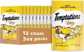 Temptations Classic Crunchy and Soft Cat Treats, Tasty Chicken, 3 oz, 12pk | Under 2 calories per treat, crunchy outside & soft inside, 100% complete & balanced, resealable pouch, meal or food topper