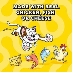Temptations Lickable Spoons Wet Cat Treats, Variety Pack, 24 Count | Two irresistible flavors per spoon, mess-free creamy puree, hand-feed for bonding, use as treat or food topper, adult cats