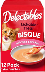 Delectables Bisque Lickable Wet Cat Treats - Tuna & Chicken, 1.4 oz (Pack of 12)