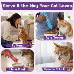 Beefeaters Variety Pack Pure Cat Treats 1.59oz (12 Pack) | Lickable Squeeze Tube Treats, Grain-Free, No Added Sugar, Taurine-Enriched, Ideal for Bonding, Seniors, Toppers & Everyday Treating