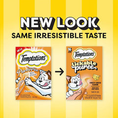 Temptations Creamy Puree Lickable Cat Treats, Cheese, 16 Count | Under 15 calories per tube, great for senior cats, no chewing required, no added sugar, wet squeezable treat, 0.42 oz. Tubes