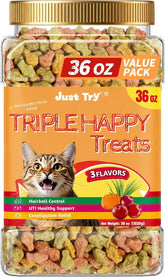 Just Try Cat Grass Treats with Cranberry & Pumpkin, 36 oz | Cat Grass, Cranberry & Pumpkin,Hairball Control,Urinary Tract,Digestion Support, Healthy Training Kitten Treats