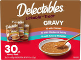 Delectables Lickable Treat Gravy Variety Wet Cat Treat & Food Topper, Food Topper, Hydrating, Grain-Free, No Fillers, No by-Products, No Added Preservatives, 1.4oz Pouch, 30 Pack