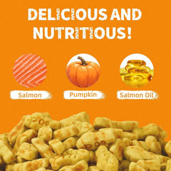 Just Try Pumpkin Cat Treats Salmon Flavor, 13.4 oz | Digestive Support,Low Calorie Snacks,Healthy Training Treats For Indoor cats