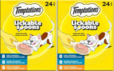 Temptations Lickable Spoons, Soft Lickable Cat Treats, Adult Wet Cat Treats, Variety Pack, 24 Spoons (Pack of 2)