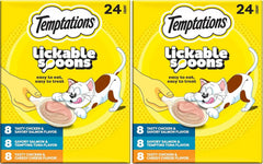 Temptations Lickable Spoons, Soft Lickable Cat Treats, Adult Wet Cat Treats, Variety Pack, 24 Spoons (Pack of 2)