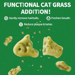 Just Try 36 OZ Cat Grass Treats for Indoor Cats Hairball Control | Catnip for Cats,Dental Care,Natural Salmon,Healthy Cat Grass Treats,Kitten Snacks,Training Biscuits