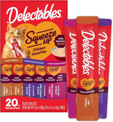 Delectables Squeeze Up Non-Seafood Variety Pack Lickable Cat Treat, 20 Count (Pack of 1)