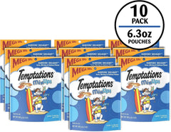 Temptations MixUps Crunchy Cat Treats, Surfer's Delight, 6.3 oz, 10 Pack | Tuna, Shrimp & Salmon flavors, under 2 calories per treat, resealable value-sized pouch, crunchy outside soft inside