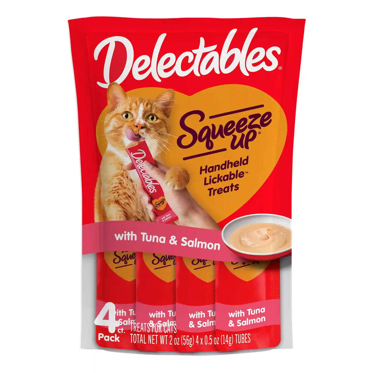 Hartz Delectables Squeeze Up Lickable Puree Cat Treats - Tuna & Salmon
