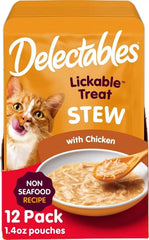 Delectables Non-Seafood Stew Lickable Wet Cat Treats, Chicken, 1.4 oz (Pack of 12)