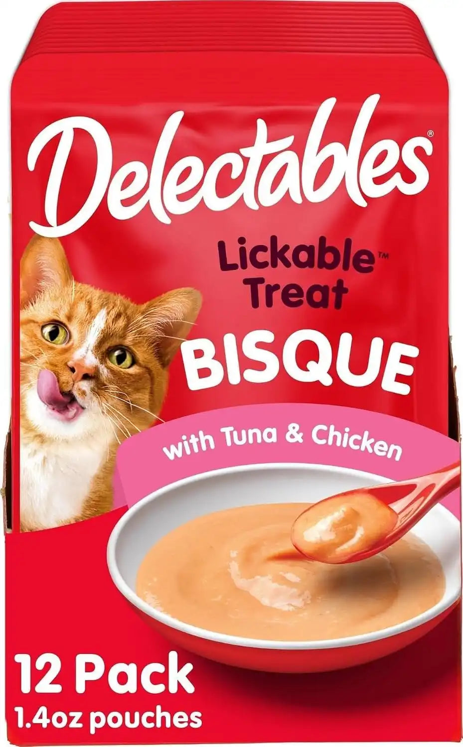 Delectables Bisque Lickable Wet Cat Treats - Tuna & Chicken, 1.4 oz (Pack of 12)