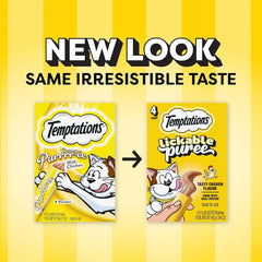 Temptations Creamy Puree Lickable Cat Treats, Chicken, 4 Count, 11 Pack | Under 15 calories per tube, great for senior cats, no chewing required, no added sugar, wet squeezable treat, 0.42 oz. Tubes