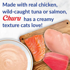 INABA Churu Cat Treats, Lickable, Squeezable Creamy Purée Cat Treat with Green Tea Extract & Taurine, 0.5 Ounces Each Tube, 20 Tubes, Seafood Variety Box