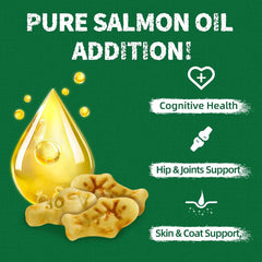 Just Try Cat Grass Treats with Salmon Oil 13.4 OZ | Salmon,Kitten Healthy Cat Treats,Training Biscuits Snacks Fish Oil Omega 3 Supplements Joint Support & Skin Coat Health