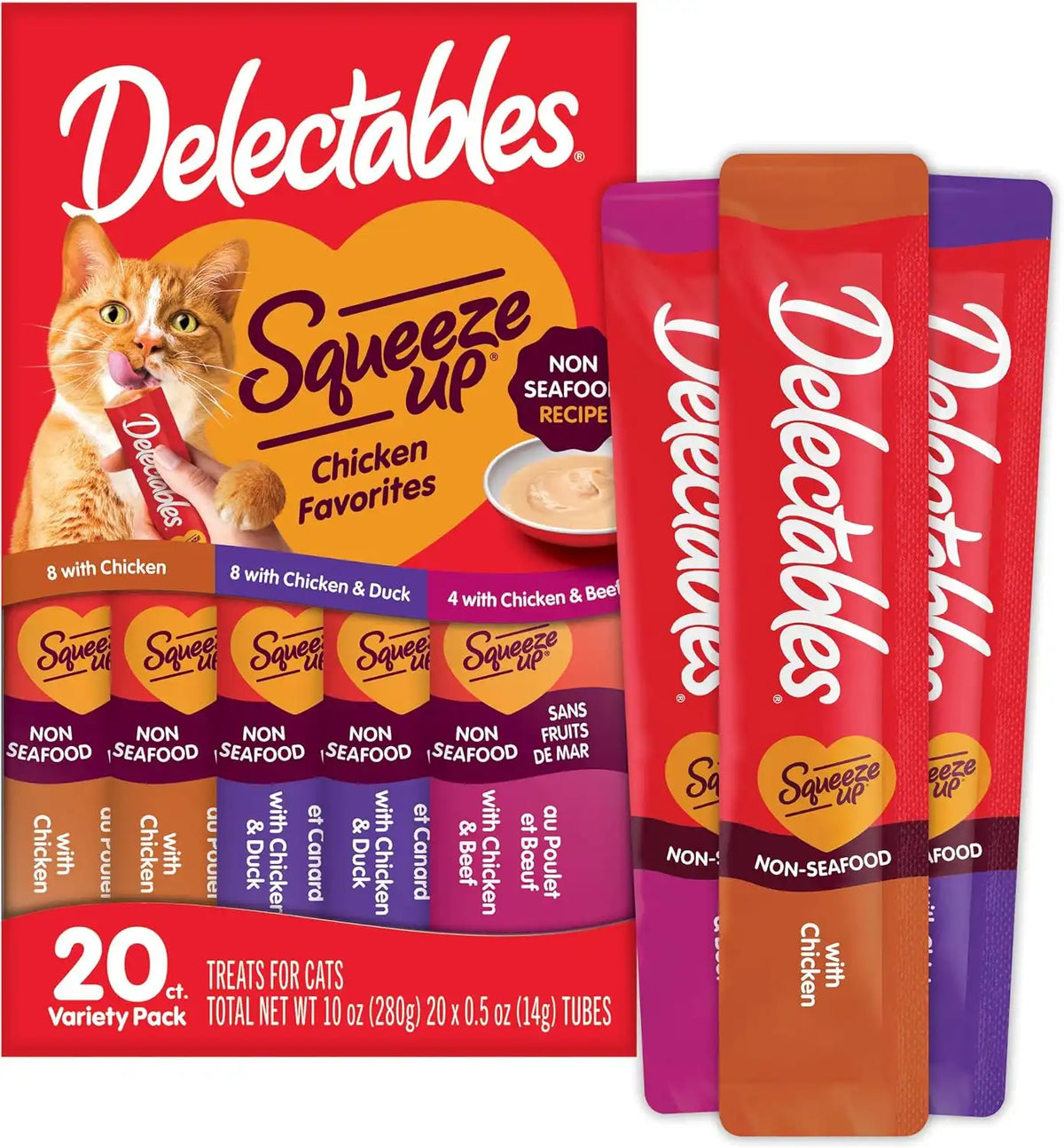 Delectables Squeeze Up Non-Seafood Variety Pack Lickable Cat Treat, 20 Count (Pack of 1)