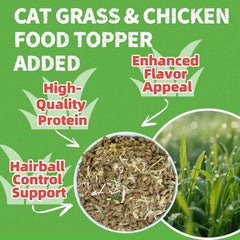 Just Try Cat Grass Jerky Treats for Indoor Cats, 16 oz | Hairball Control,Digestive Did For Cats,Healthy Training Treats