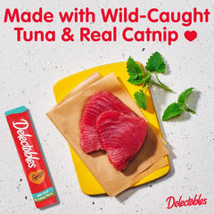 Delectables Squeeze Up Tuna with Catnip Creamy Squeezable Puree, Lickable Wet Cat Treats, Grain Free, No Added Fillers, No By-Products, No Added Preservatives, 0.5 Ounces Tube, 64 Tubes Total